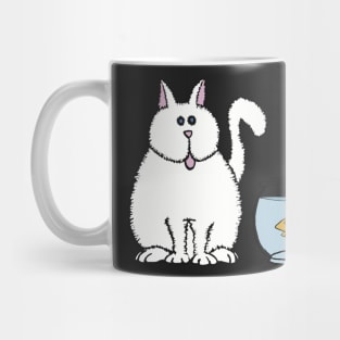 Cat fish and bowl Mug